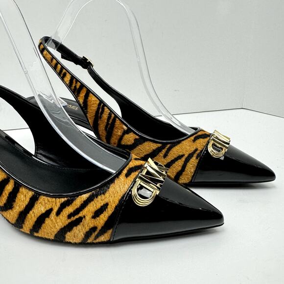 NEW MICHAEL Michael Kors Parker Flex Tiger Print Calf Hair Slingback Pump Shoes - Picture 8 of 12